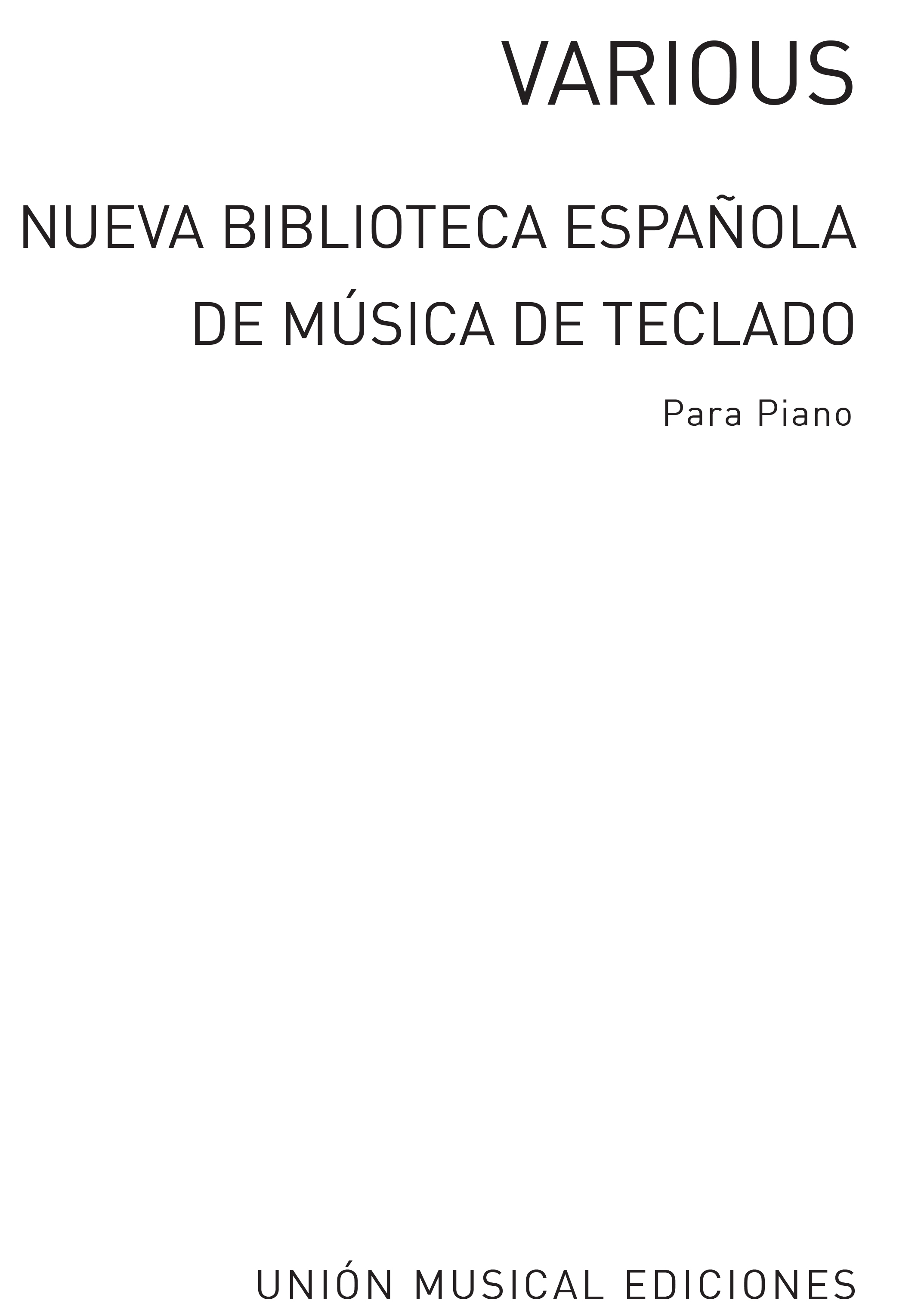 Varios: Nueva Biblioteca Espanola De Musica De Teclado Vol.6