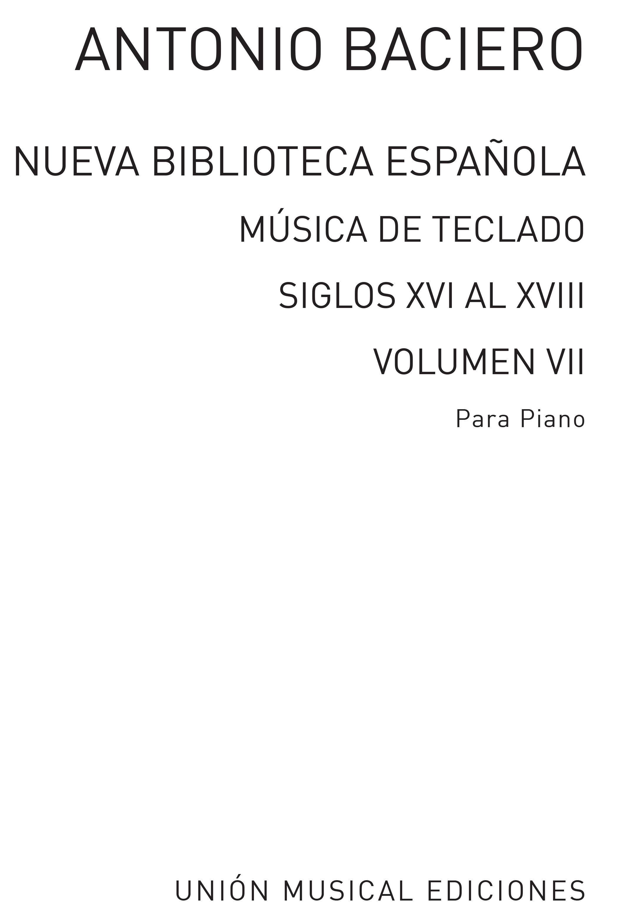 Varios Nueva Biblioteca Espanola De Musica De Teclado Vol.7