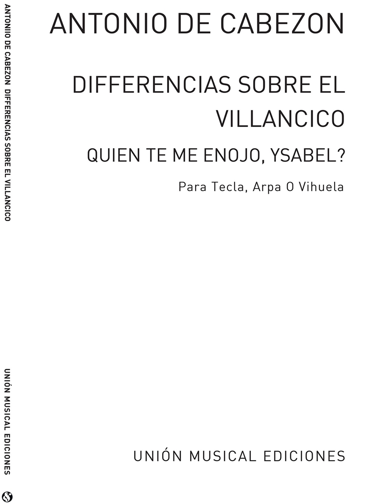 Cabezon: Diferencias sobre el Villancico Quien Te me Enojo Isabel for Piano