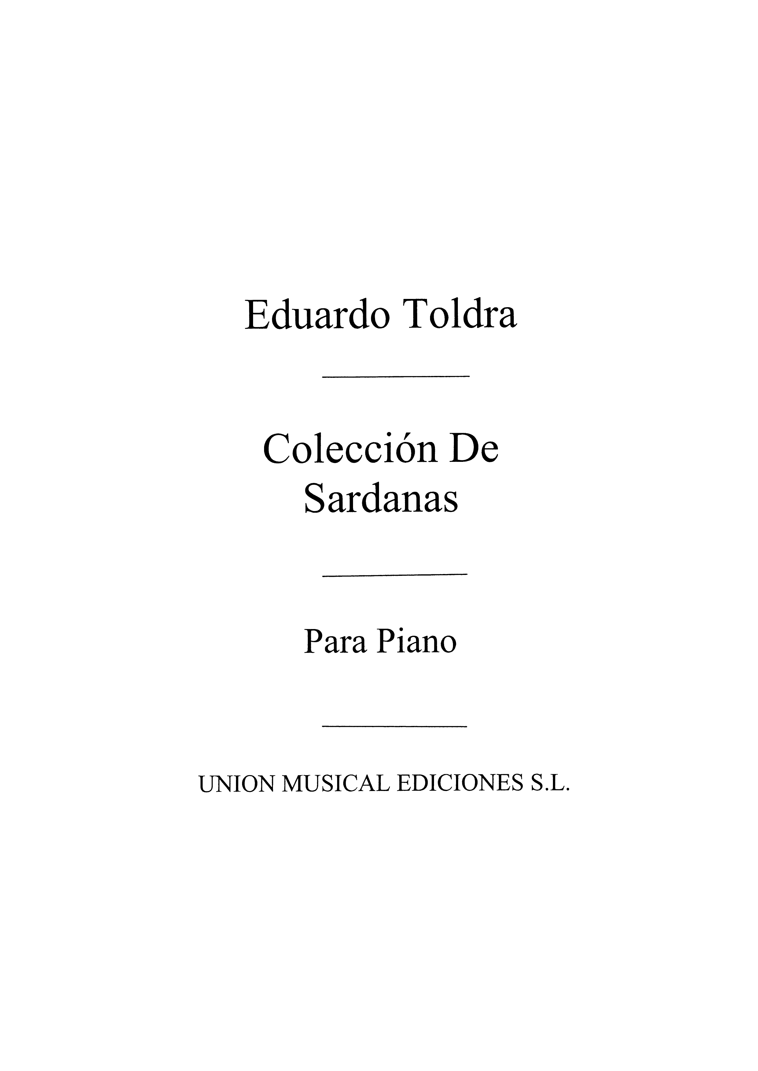 Toldra: Coleccion De Sardanas