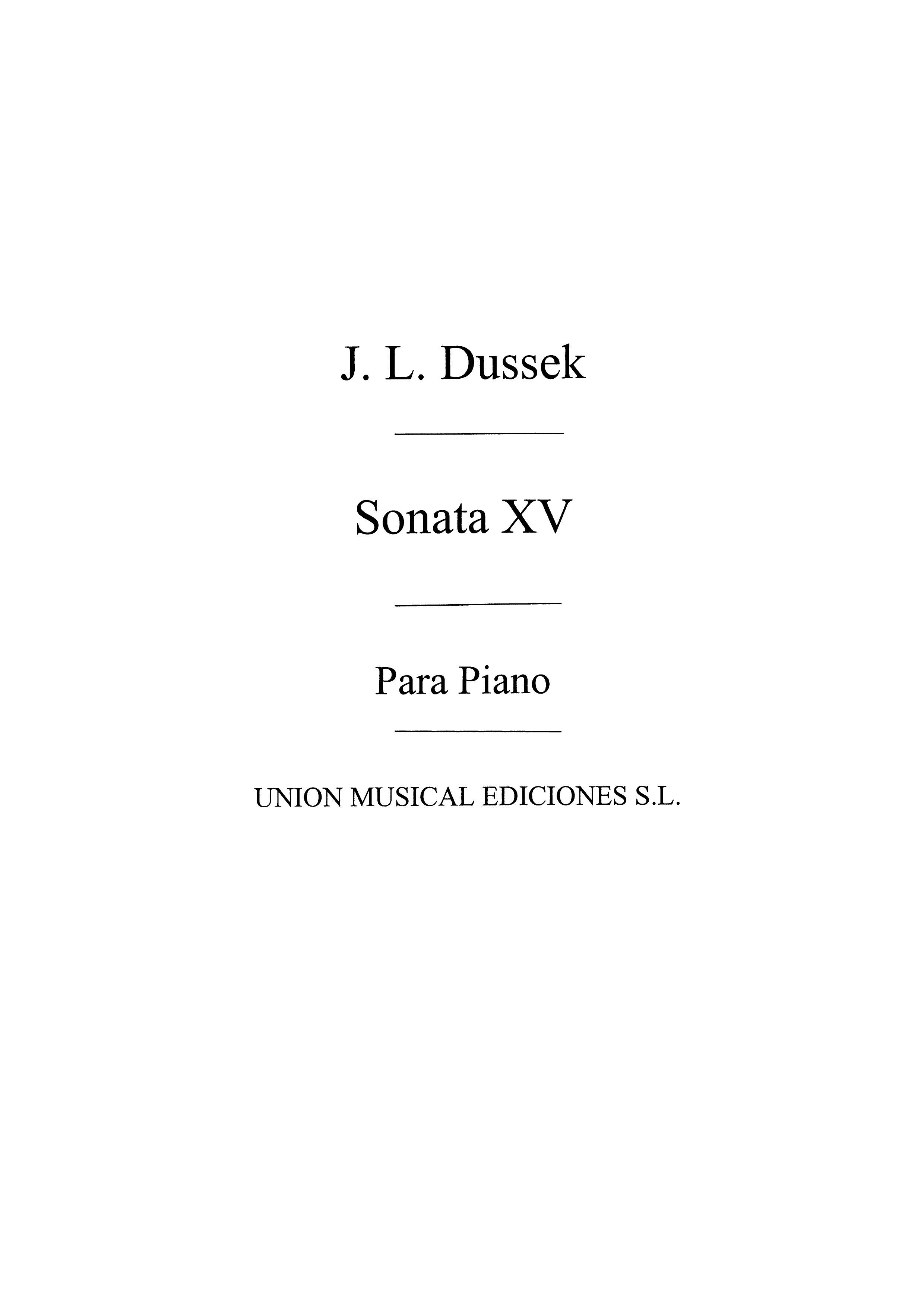 Dussek: Sonata XV Op.35 No.2