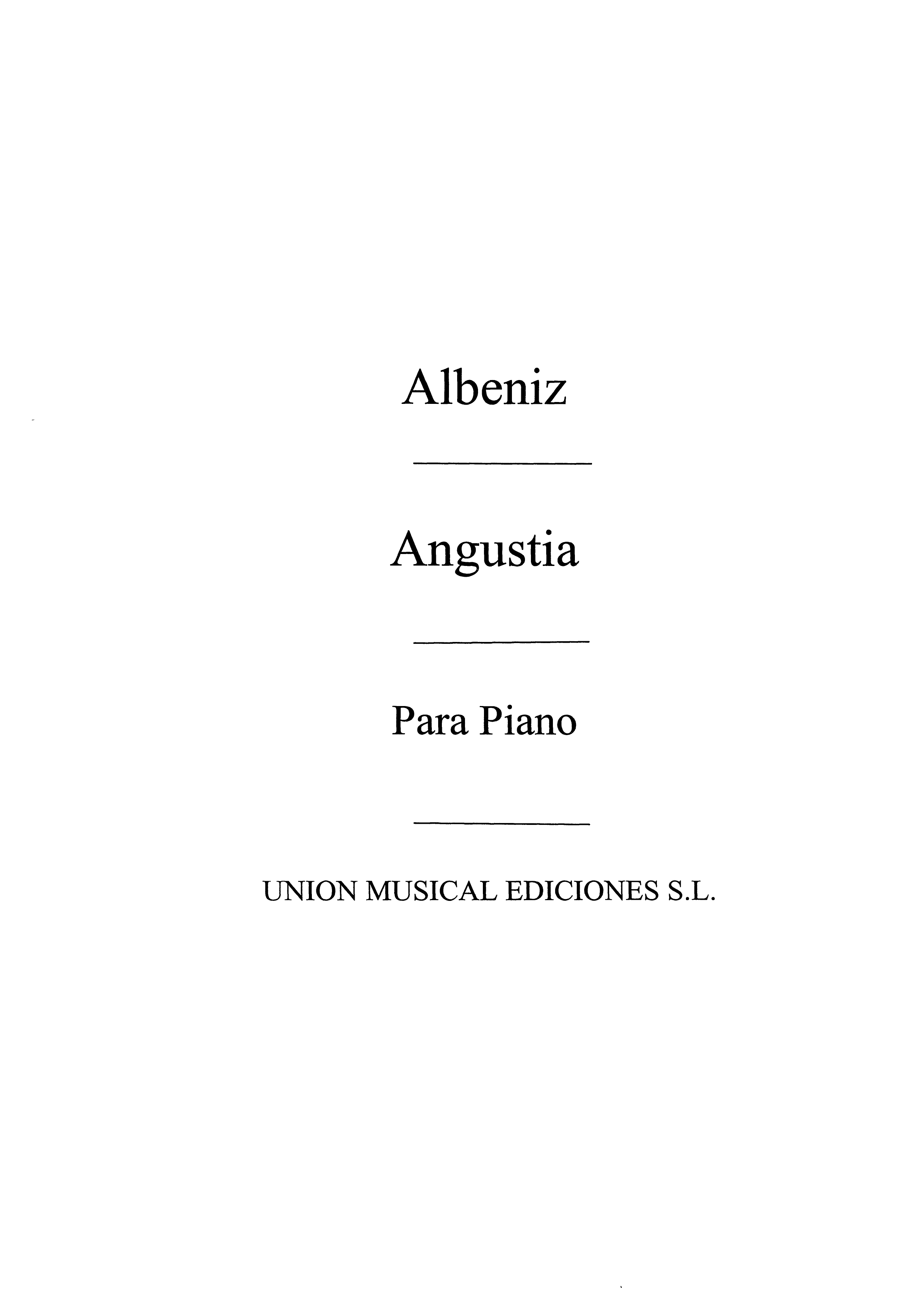 Albeniz: Angustia Romanza for Piano