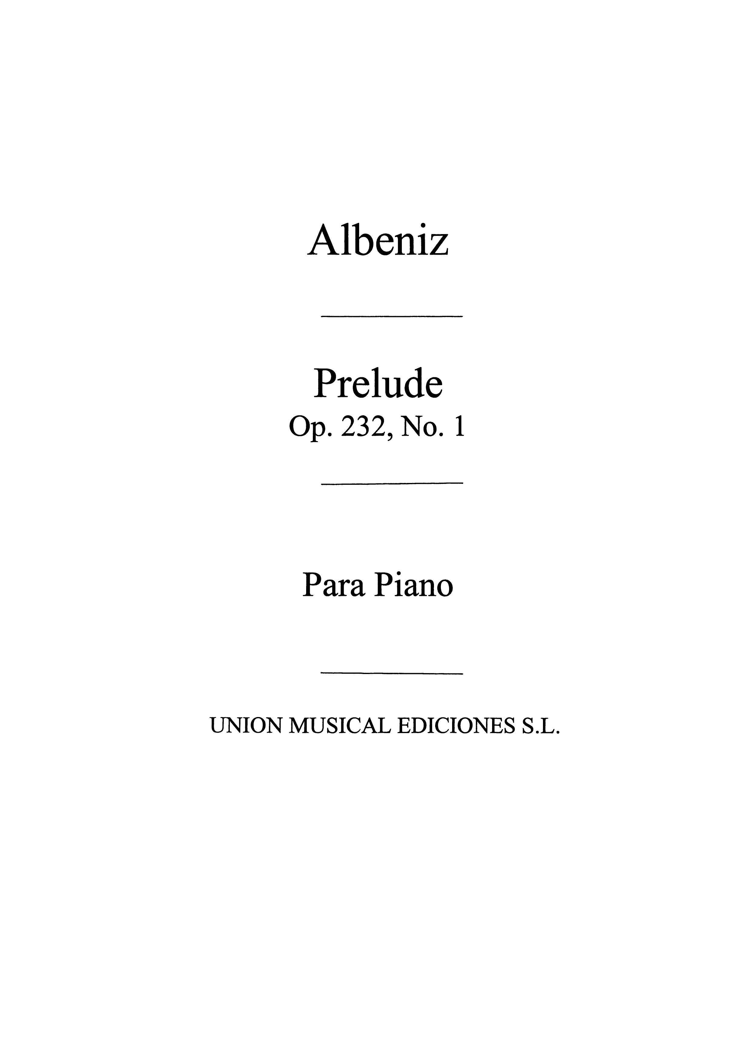 Albeniz: Prelude No.1 from Cantos De Espana Op.232