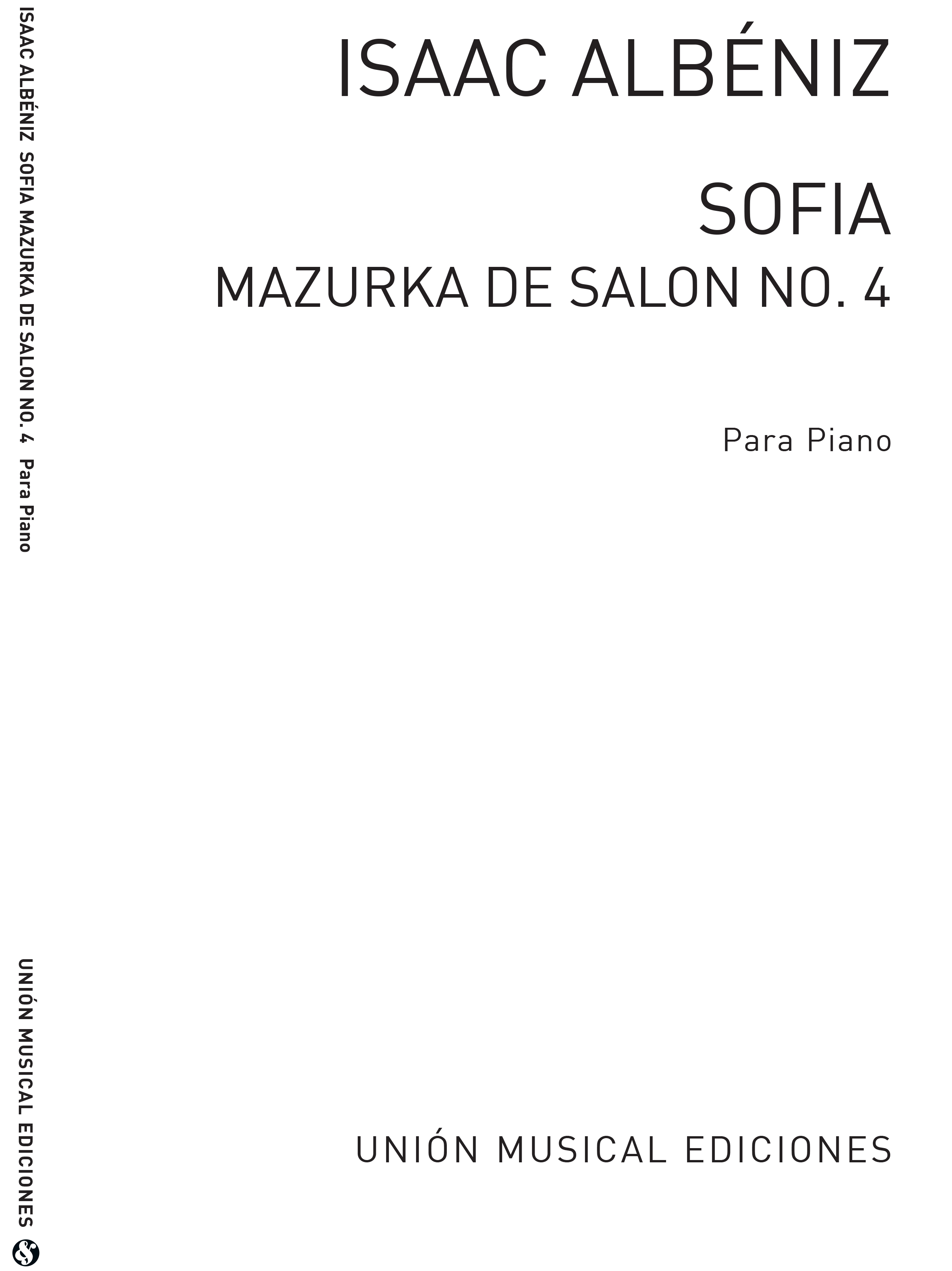 Albeniz: Sofia No.4 from Mazurkas deSalon Op.66 for Piano