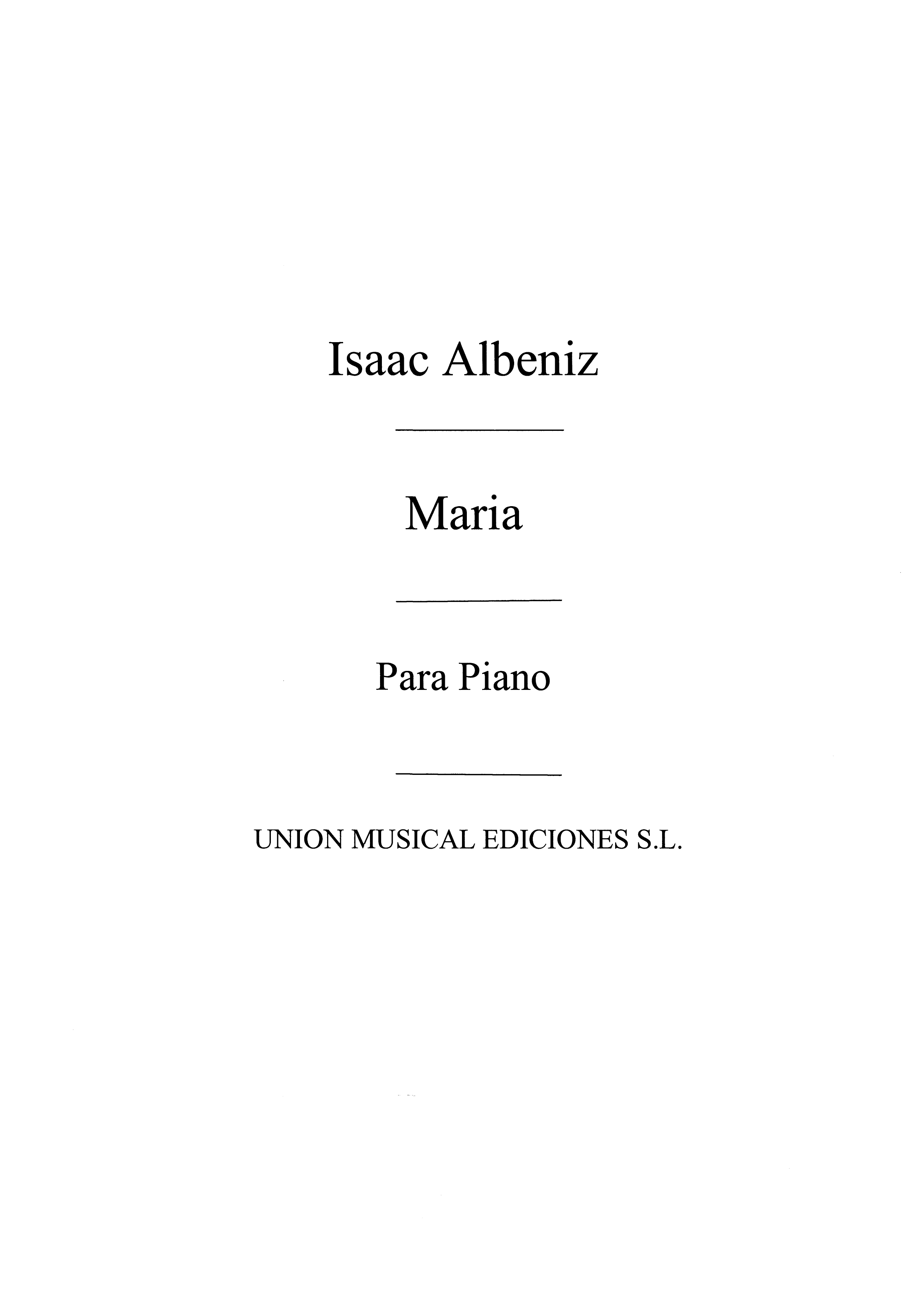 Albeniz: Maria No.6 from Mazurkas De Salon Op.66 for Piano