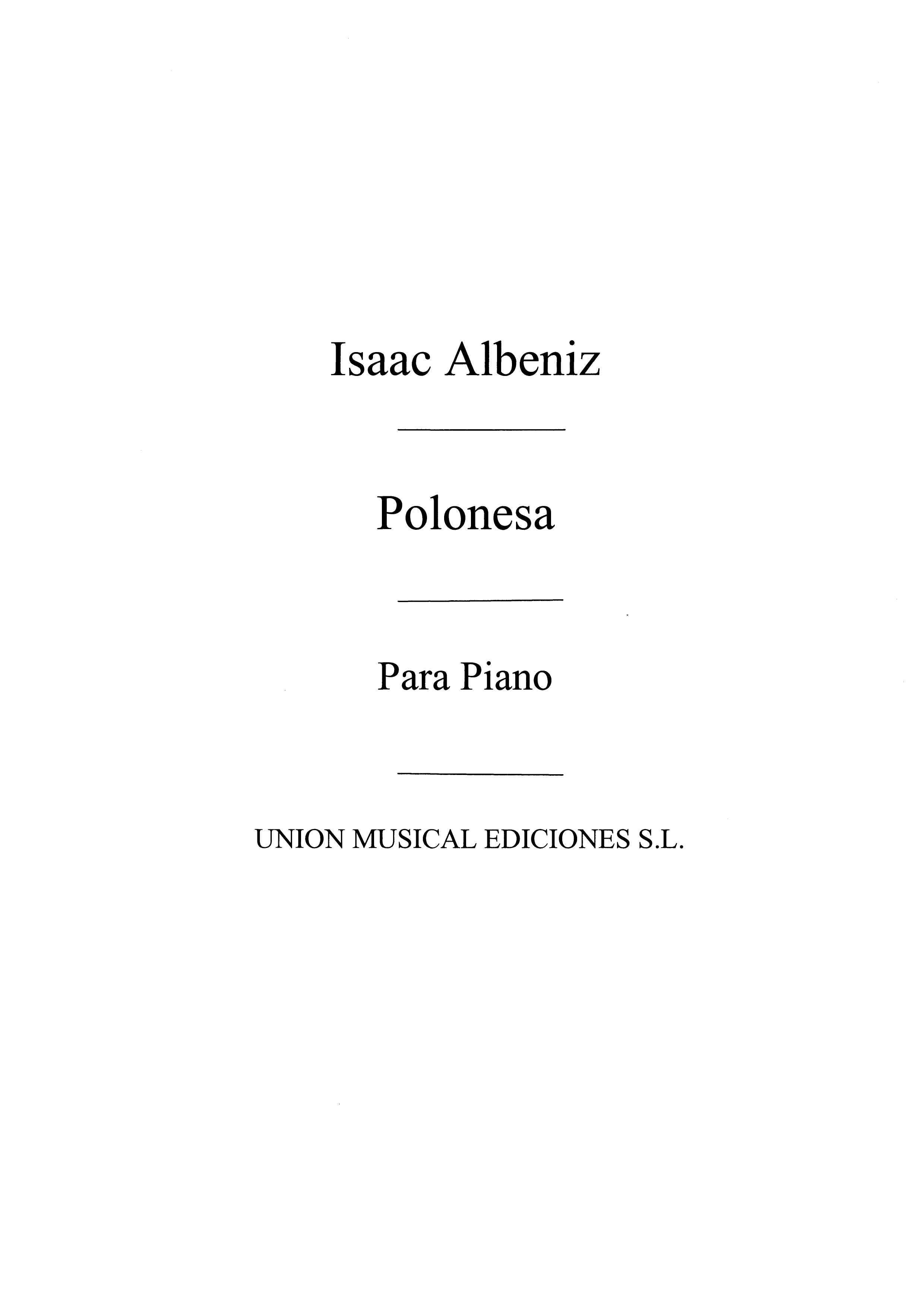 Albeniz: Polonesa No.9 from Piezas Caracteristicas Op.92 for Piano