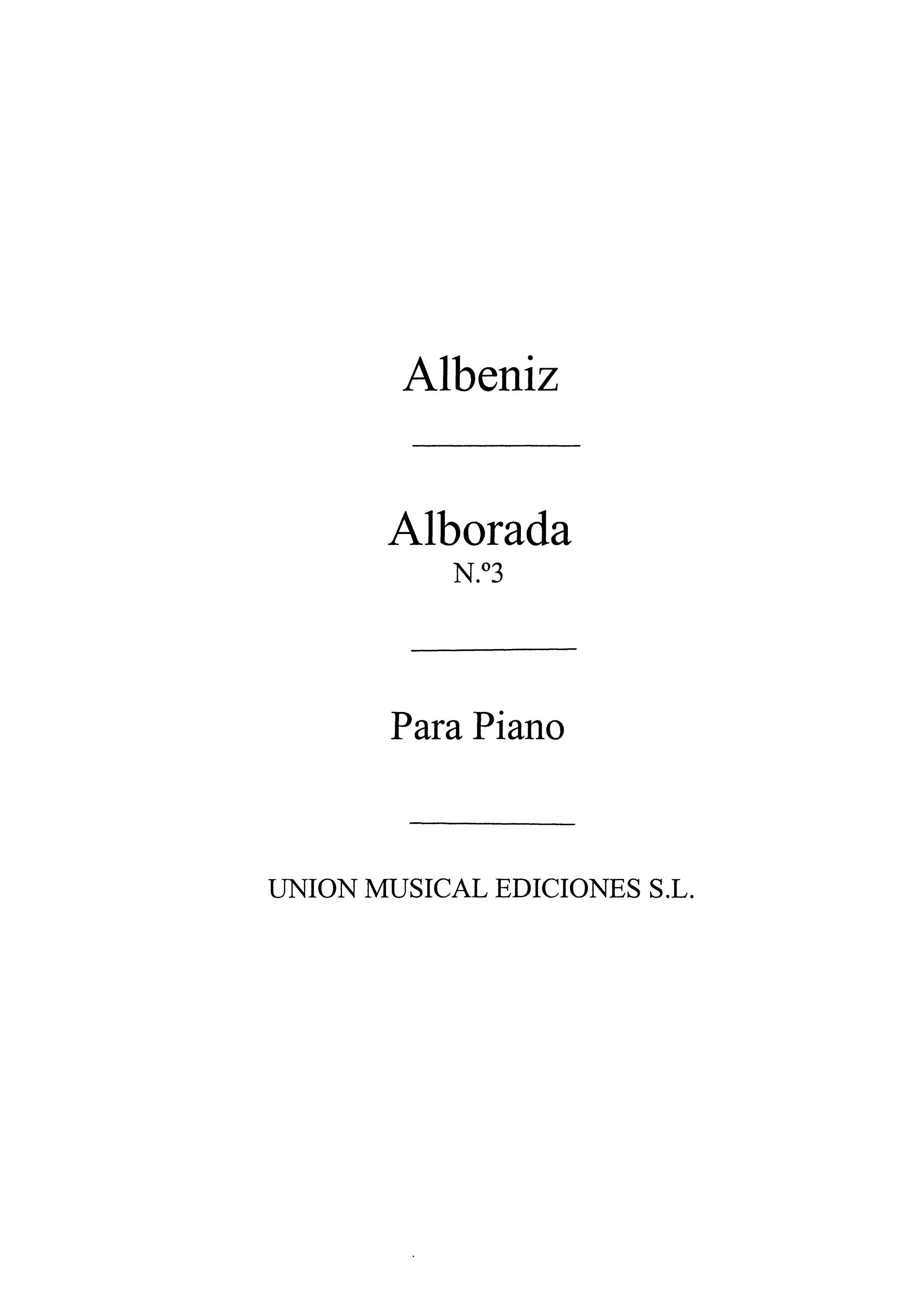 Albeniz Alborada No.3 From Recuerdos De Viaje Op.71 Piano