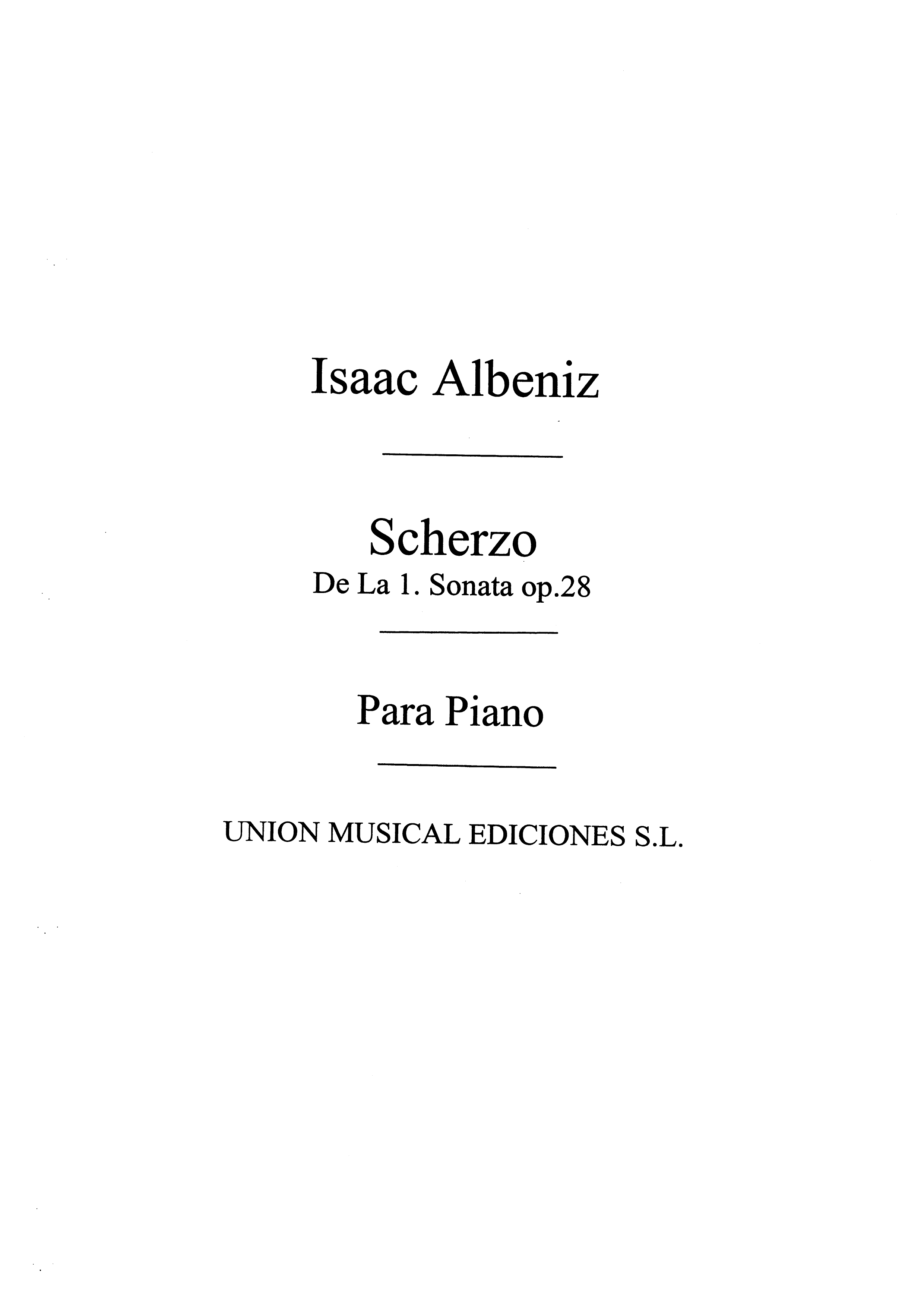 Albeniz: Scherzo De La Sonata No.1 Op.28 for Piano