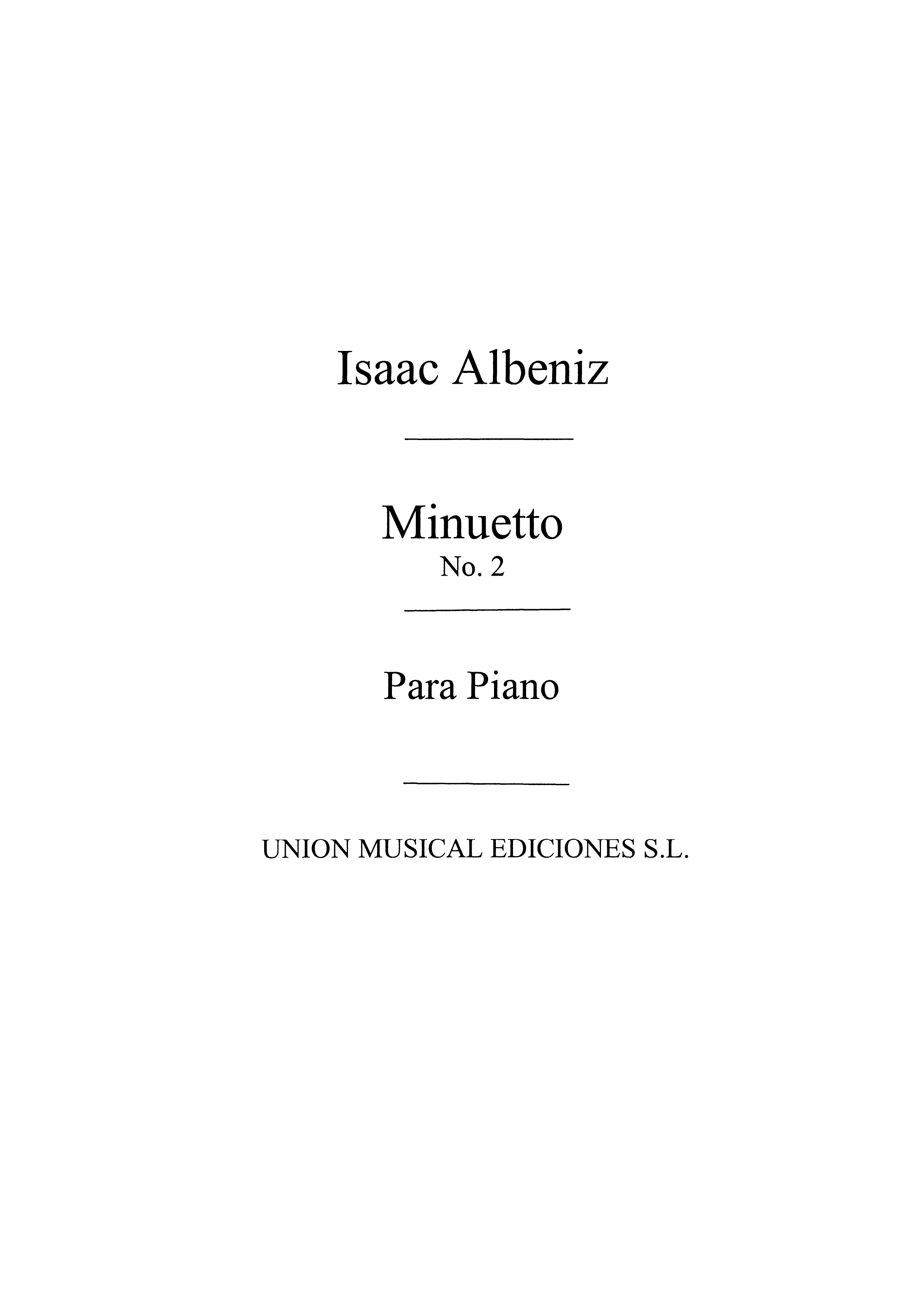 Albeniz: Minueto No.2 from Suite Ancienne Op.54 for Piano