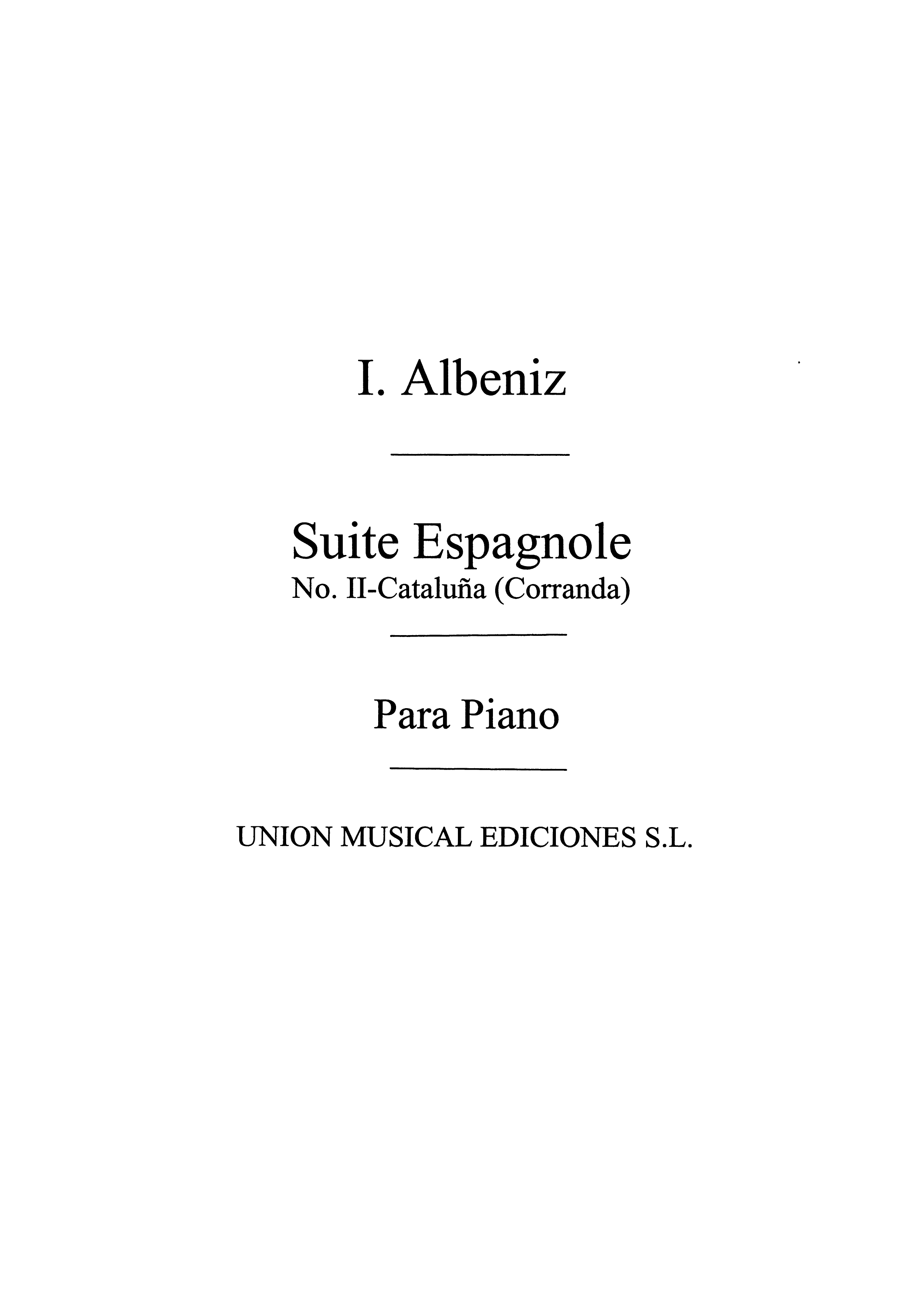 Albeniz: Cataluna Corranda No.2 from Suite Espanola Op.47 for Piano