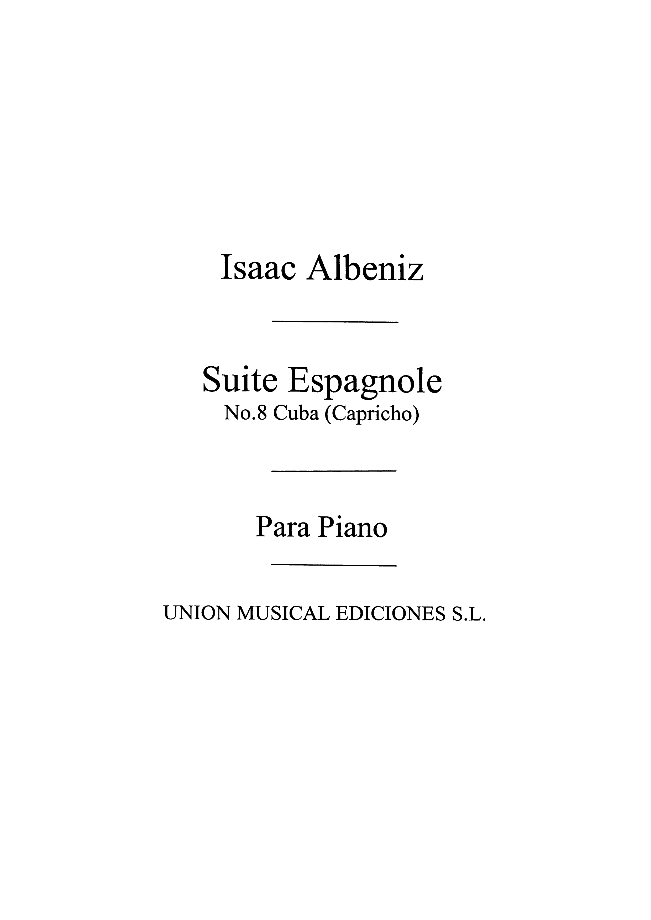 Albeniz: Capricho No.8 from Suite Espanola Op.47 for Piano