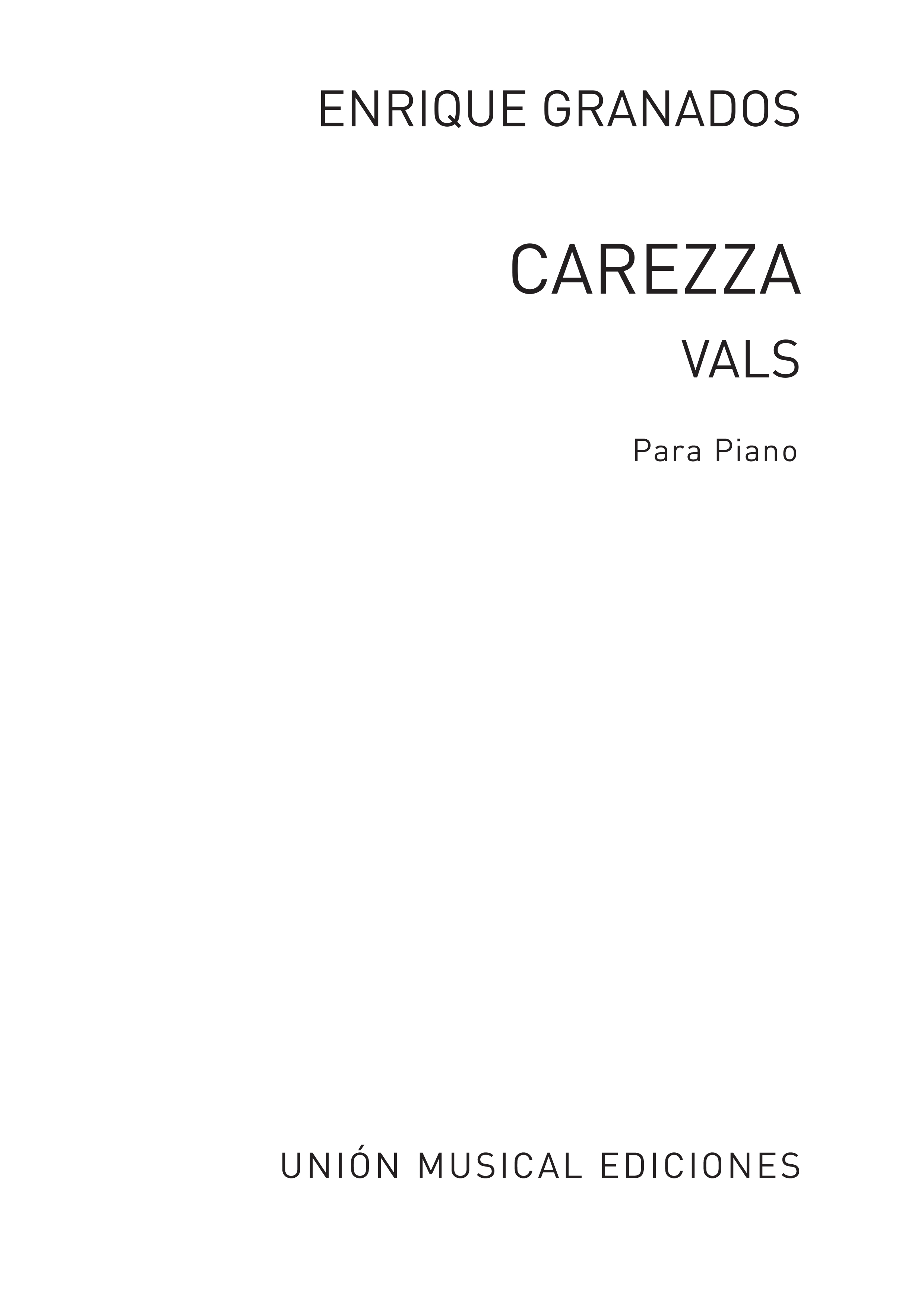 Granados: Carezza Vals Op.38 for Piano