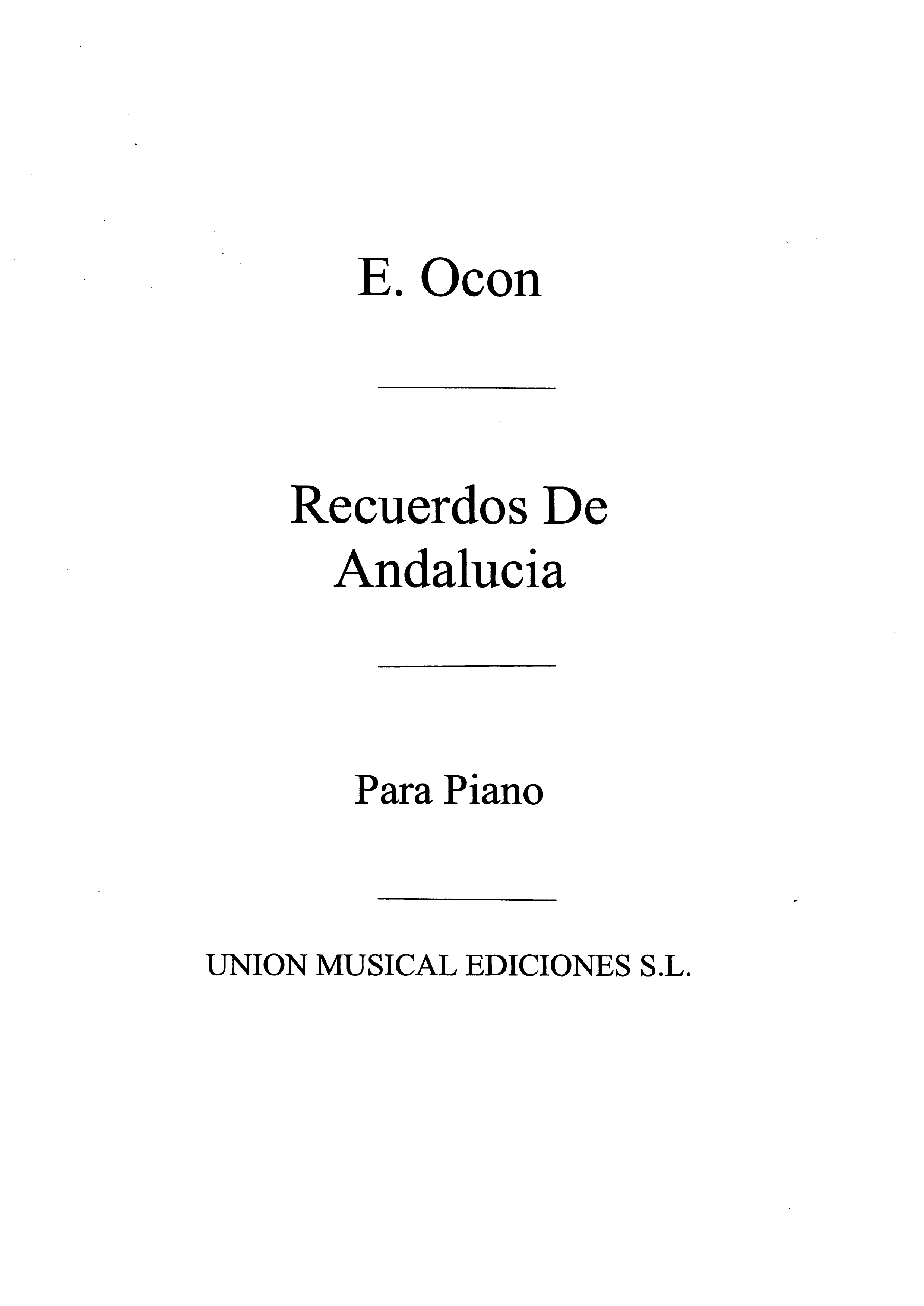 Ocon: Recuerdos de Andalucia for Piano