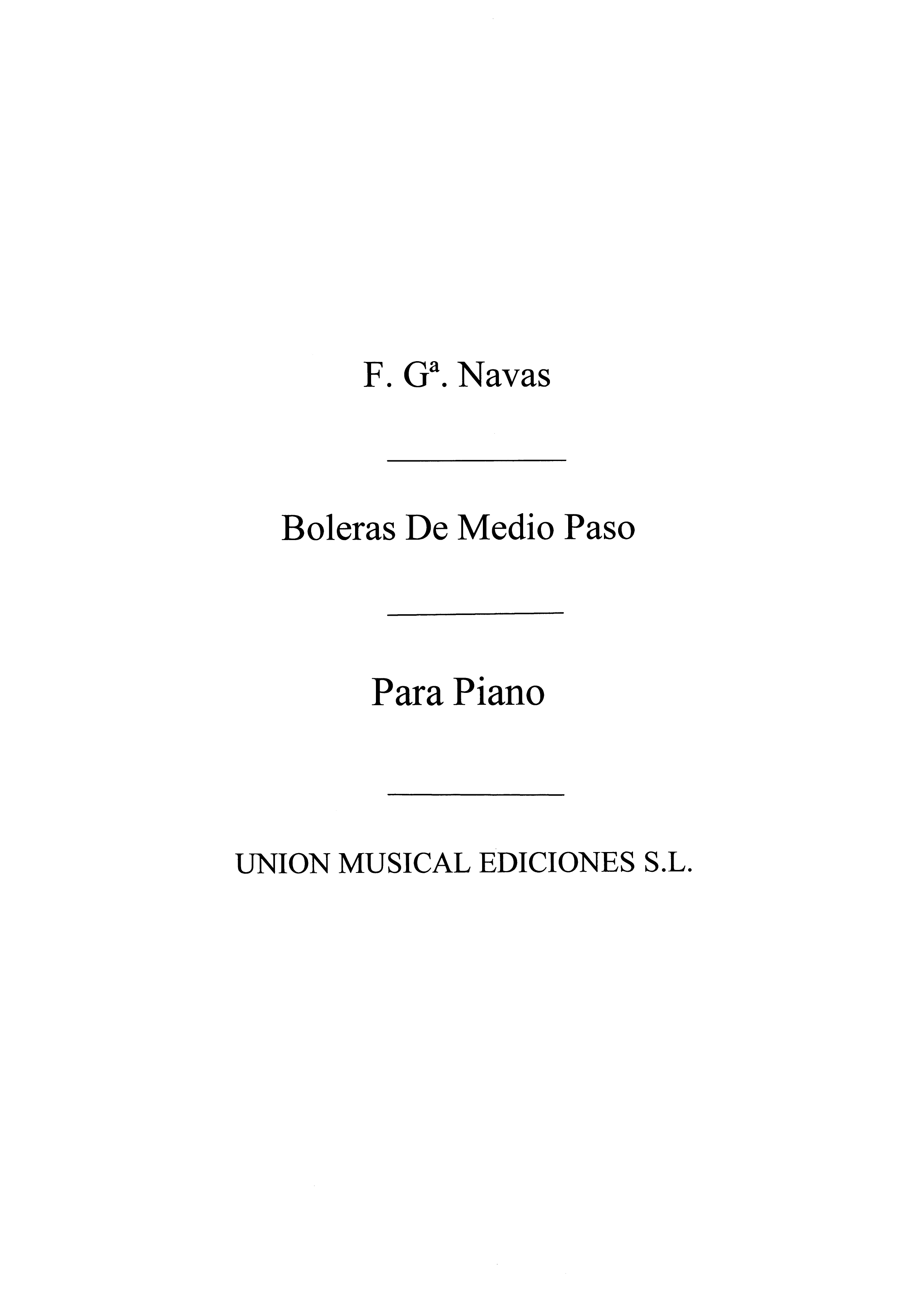 Garcia Navas: No.8 Boleras De Medio Paso deColeccion de Bailes Espanoles