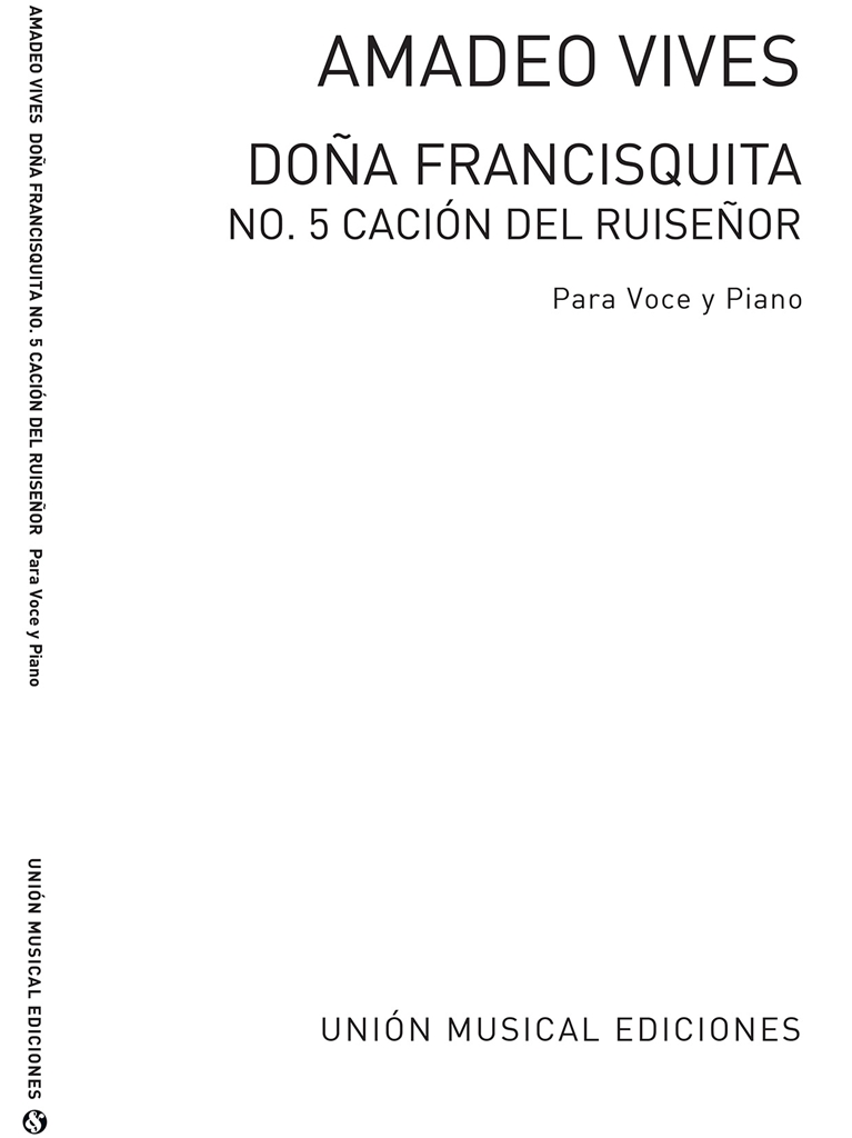 Vives: Cancion Del Ruisenor De Dona Francisquita for Voice and Piano