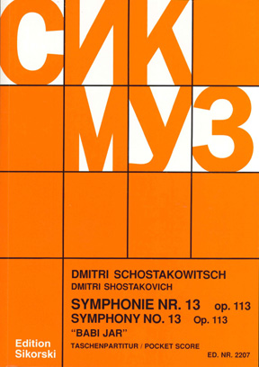 Shostakovitch,Dmitri: Symphony Op 113/13 - Score