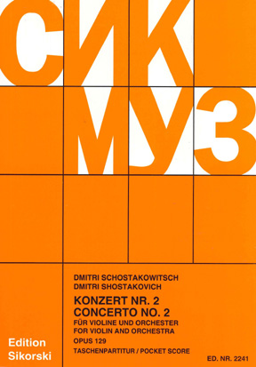 Shostakovitch,Dmitri: Concerto Op 129/2 Violin And Orchestra - Score