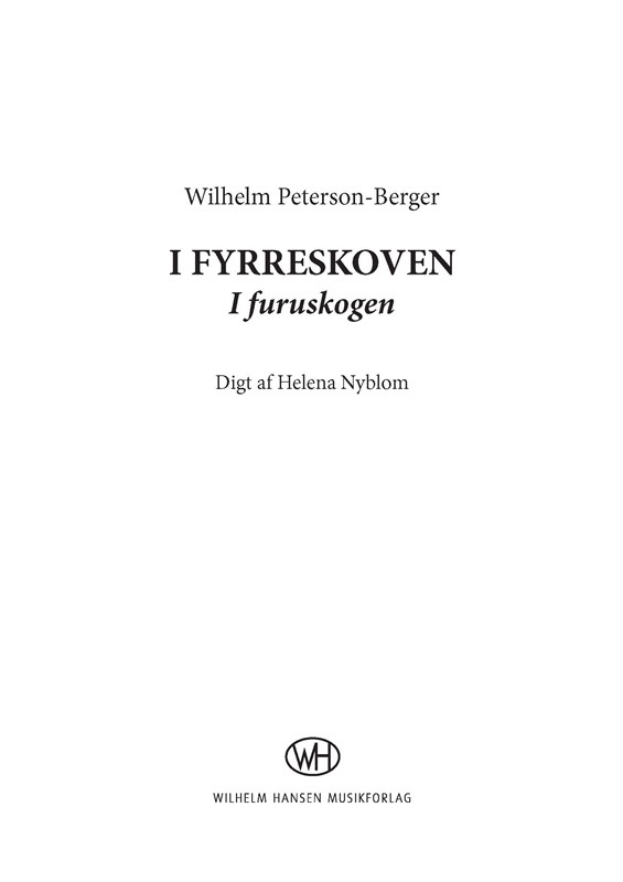 Peterson-berger I Furuskogen Satb