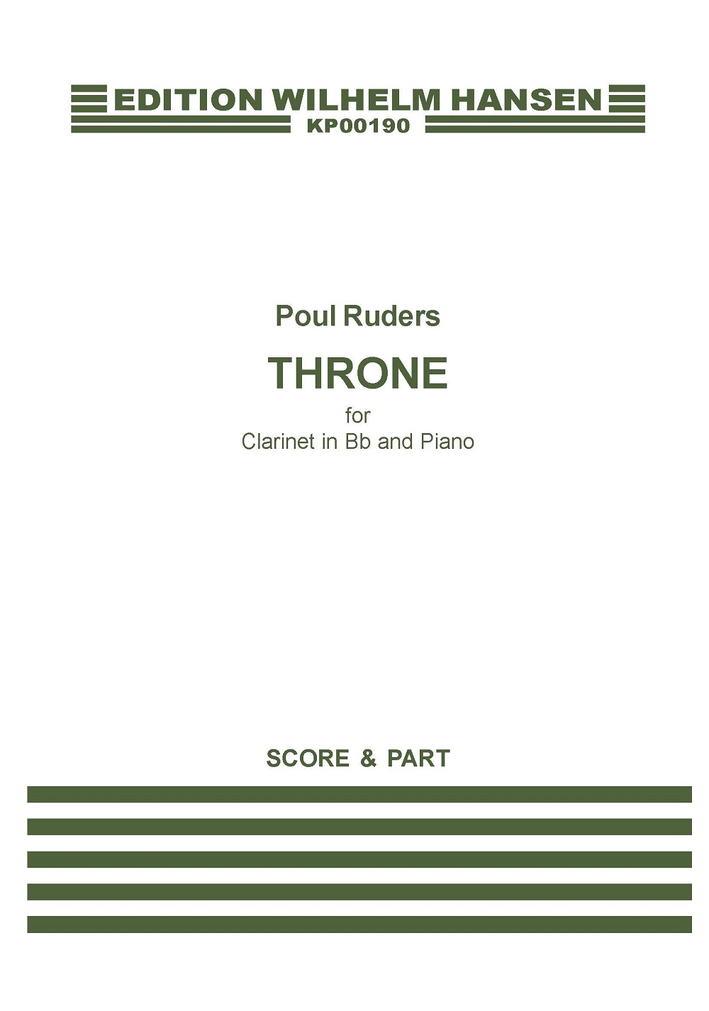 Poul Ruders: Throne For Clarinet And Piano.