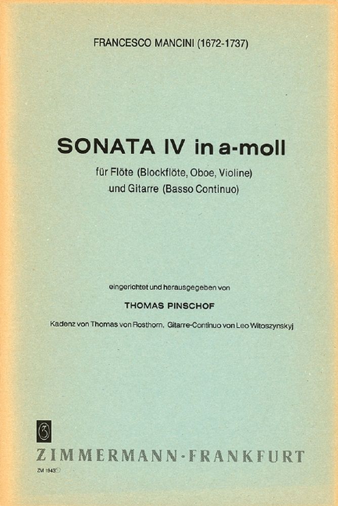 Mancini, F: Sonata Iv A Minor